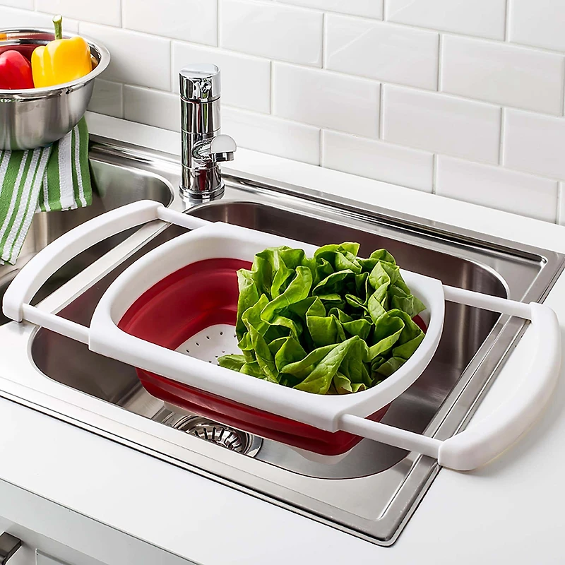 KSP Stretch Over The Sink Colander (Red)