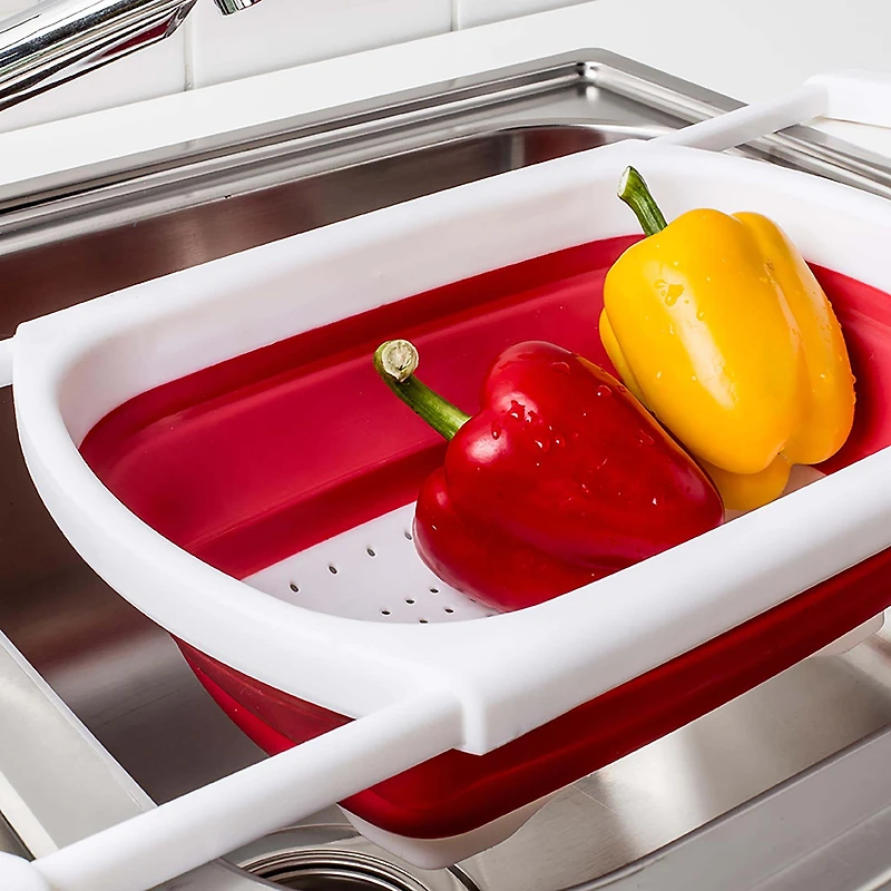 KSP Stretch Over The Sink Colander (Red)