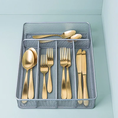 KSP Mesh Cutlery Tray - Small (Silver) 32 x 23.5 x 5 cm