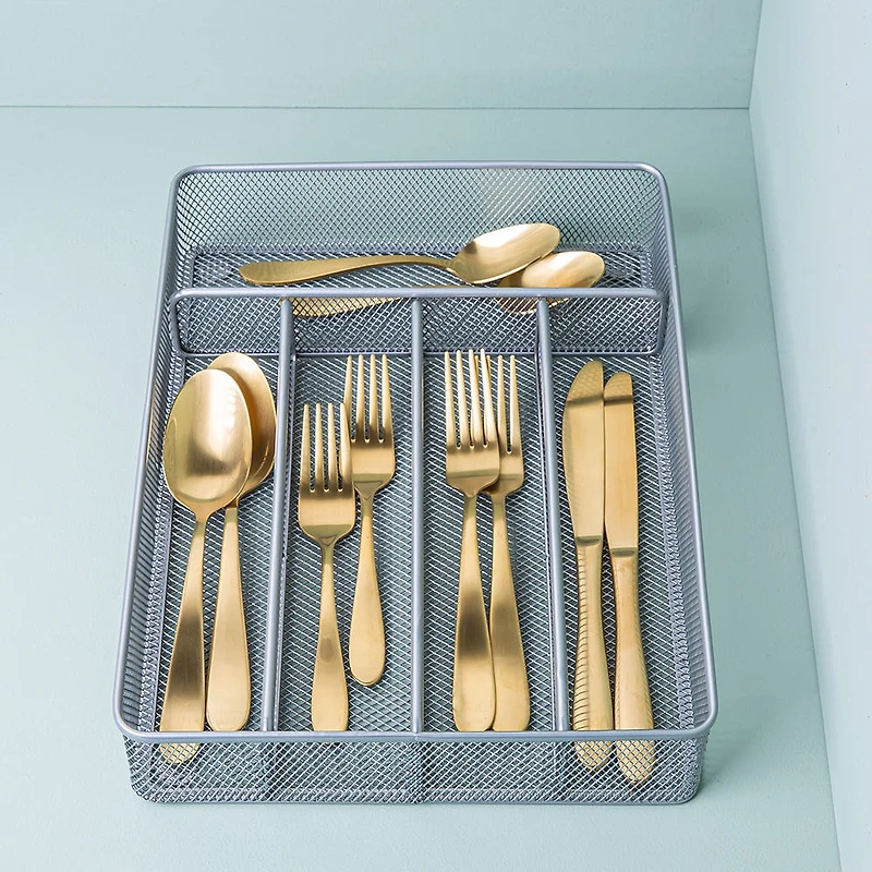KSP Mesh Cutlery Tray - Small (Silver) 32 x 23.5 x 5 cm