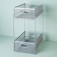 KSP Mesh Sliding Storage Basket 2-Tier (Silver) 31 x 21 x 42 cm