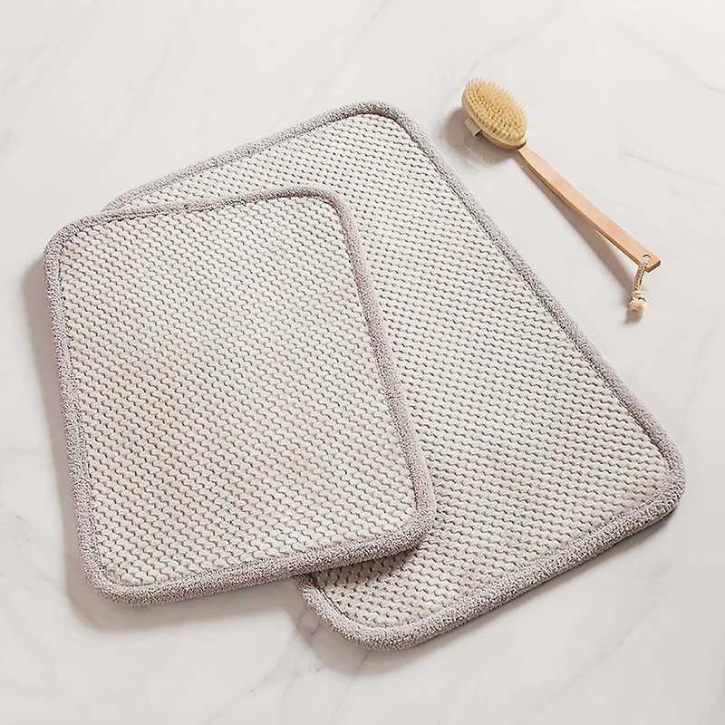 Harman Madame Bain Microfiber Bathmat - Set of 2 (Light Grey)