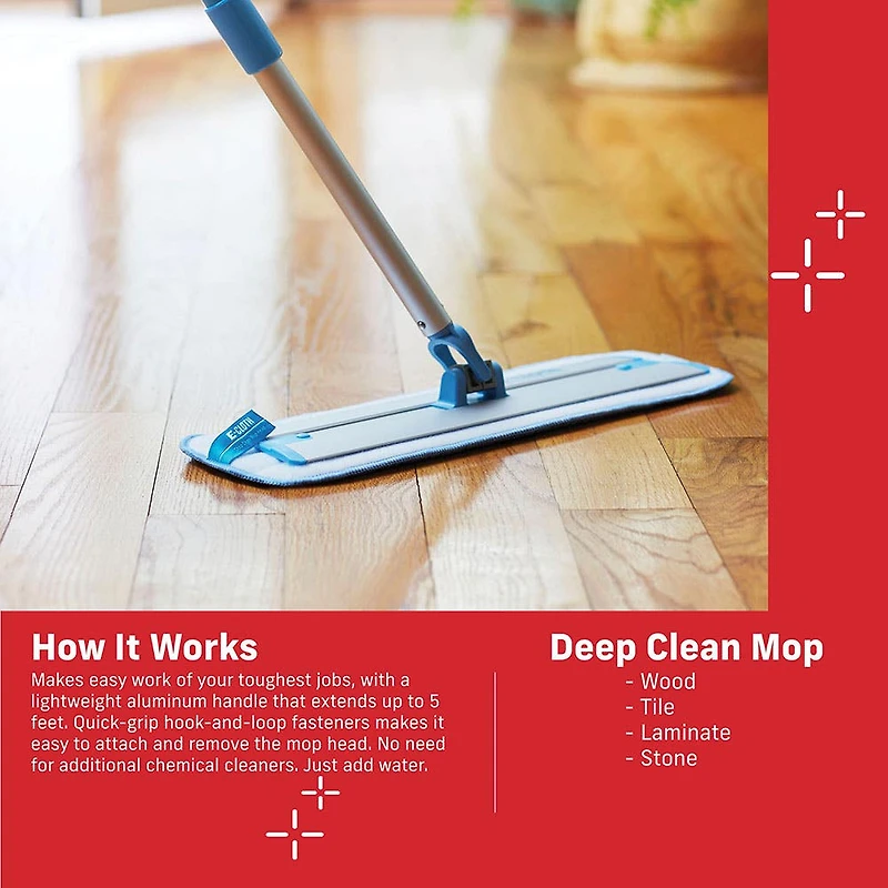 E-Cloth Deep Clean Telescopic Microfiber Mop