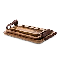 James F Rustique Large Acacia Wood Serving Tray (Natural)