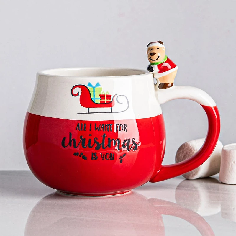 KSP Christmas Joyful Character 'Reindeer' Ceramic Mug 410ml