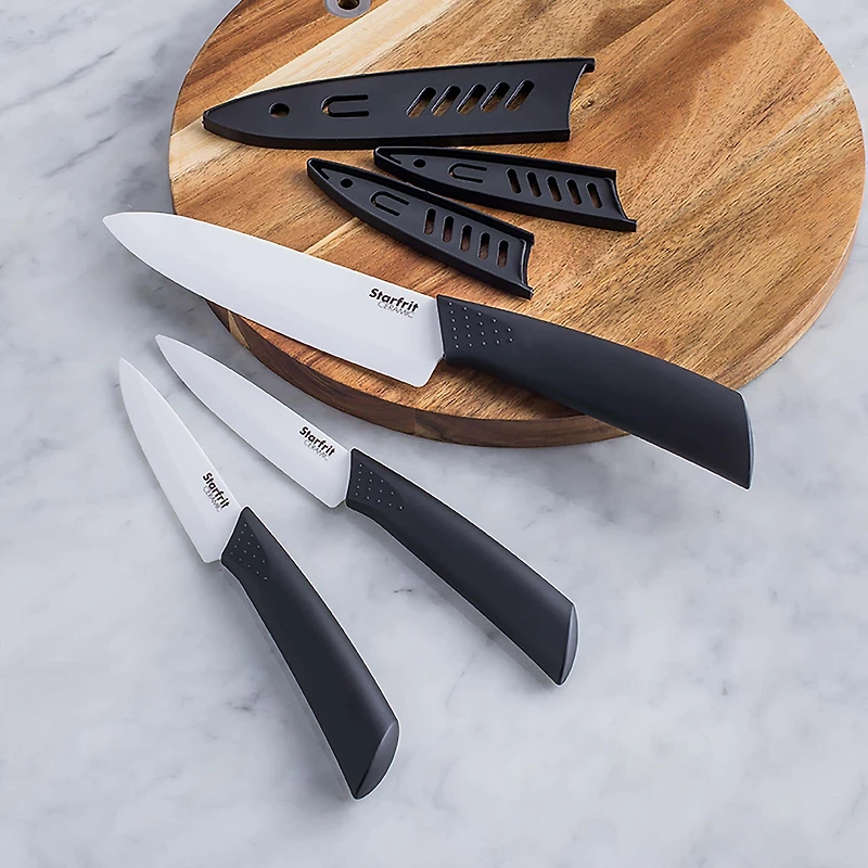 Starfrit Ceramic Chef Knife Starter - Set of 3 (Black/White)