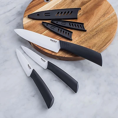 Starfrit Ceramic Chef Knife Starter - Set of 3 (Black/White)
