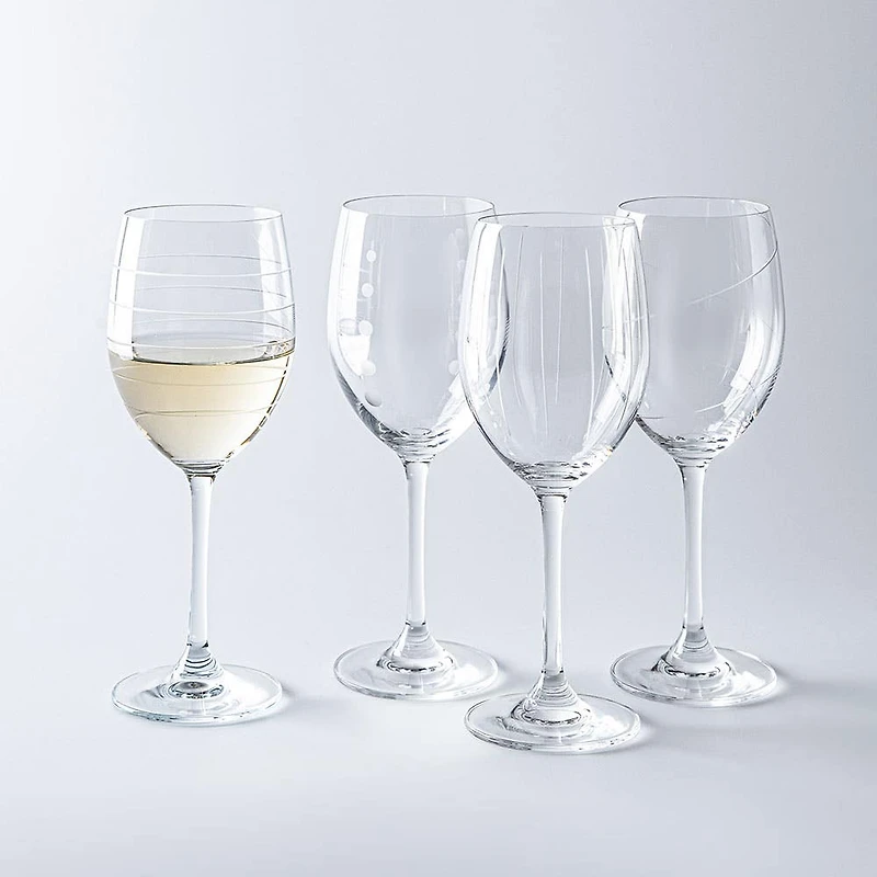 KSP Soiree Etched White Wine Glass - Set of 4 (17oz.)