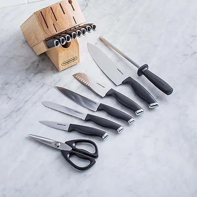 Farberware Comfort Grip Wood Knife Block Set - Set of 16 (Natural)