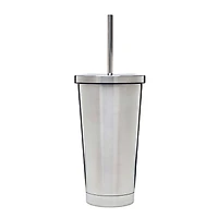 KSP Cool It Double Wall Tumbler with Straw (Stainless Steel)