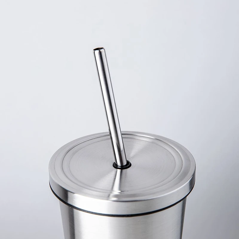 KSP Cool It Double Wall Tumbler with Straw (Stainless Steel)