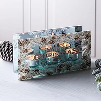 KSP Christmas Mirror 'Merry Christmas' Glass Tealight Holder 3-Light