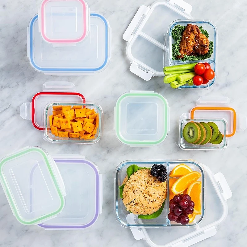 KSP Divided Glass 860ml Storage Container (Clear/White)