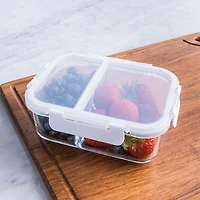 KSP Divided Glass 1L Storage Container (Clear/White)