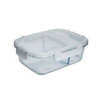 KSP Divided Glass 1L Storage Container (Clear/White)