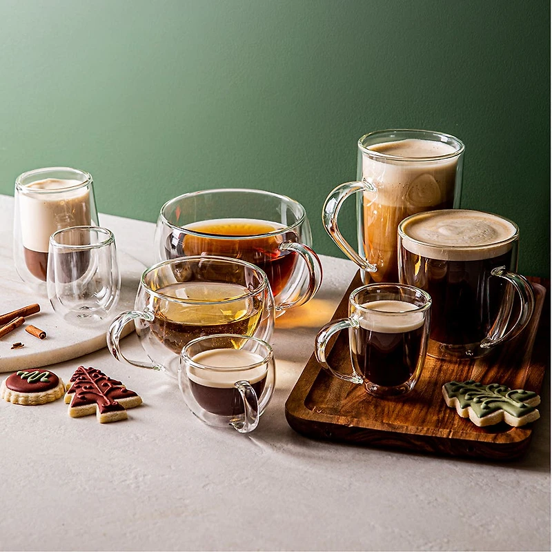 KSP Milano Double Wall Glass Mug - 480 ml, Set of 2