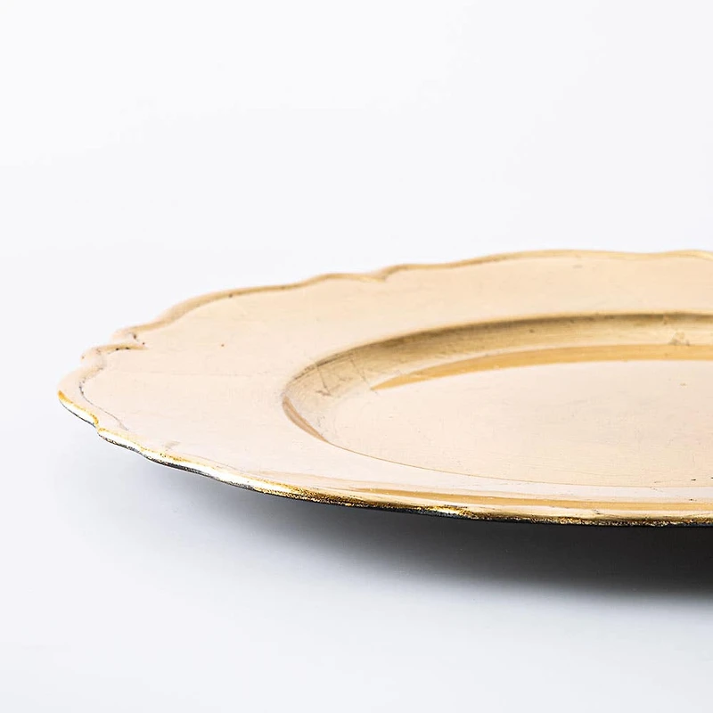 KSP Everyday Charger Plate with Scalloped Rim (Gold)