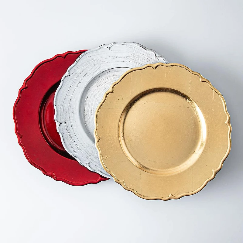 KSP Everyday Charger Plate with Scalloped Rim (Gold)