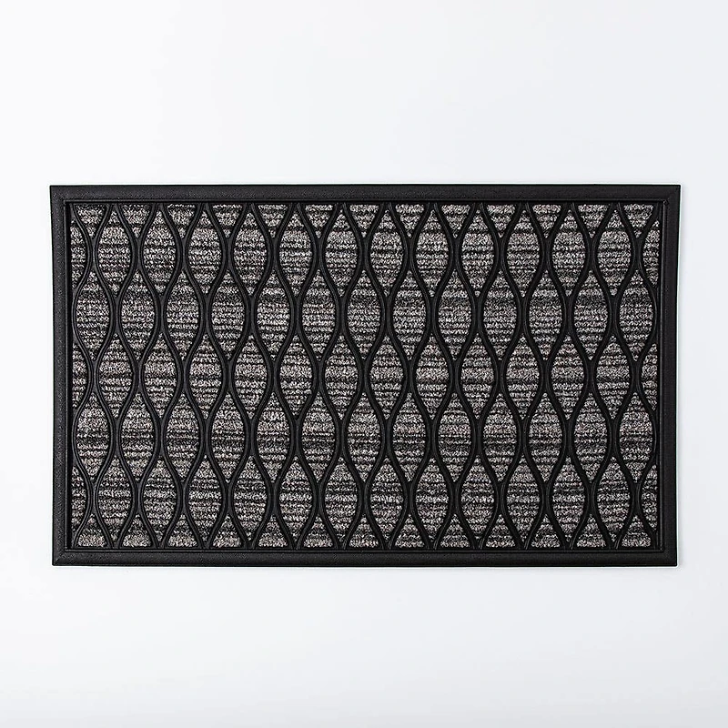 KSP Tufted Rubber Backed 'Diamond Wave' Doormat (Grey)