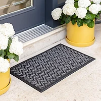KSP Tufted Rubber Backed 'Chevron' Doormat (Grey)