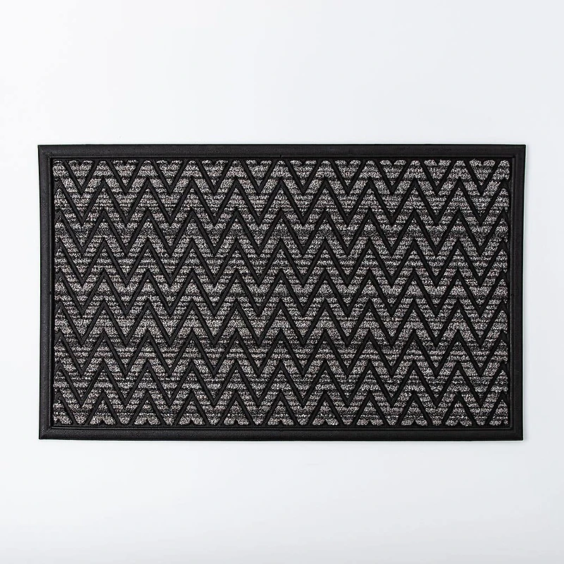 KSP Tufted Rubber Backed 'Chevron' Doormat (Grey)