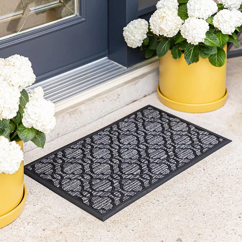 KSP Tufted Rubber Backed 'Trellis' Doormat (Grey)