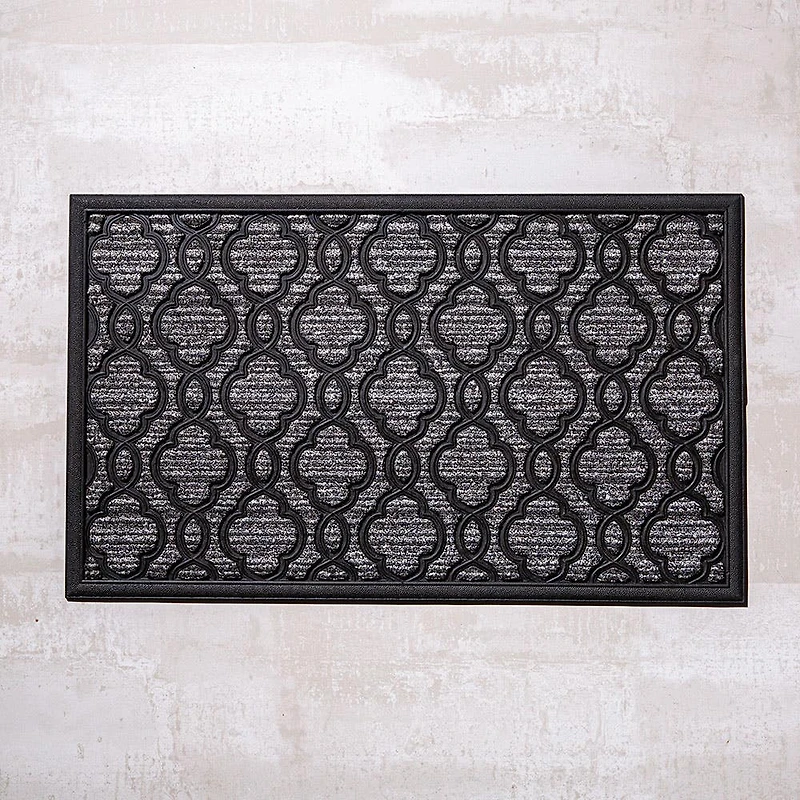 KSP Tufted Rubber Backed 'Trellis' Doormat (Grey)