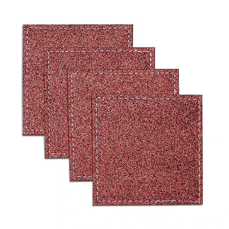KSP Christmas Hardboard 'Glitter' Coaster - Set of 4 (Red)