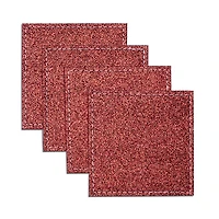 KSP Christmas Hardboard 'Glitter' Coaster - Set of 4 (Red)