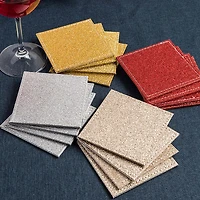 KSP Christmas Hardboard 'Glitter' Coaster - Set of 4 (Champagne)