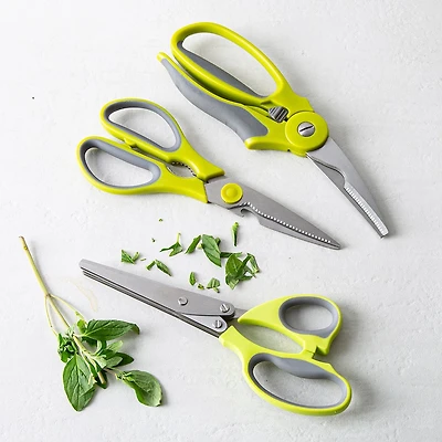 KSP Trio 'Soft Grip' Multi Purpose Scissors - Set of 3 (Green)