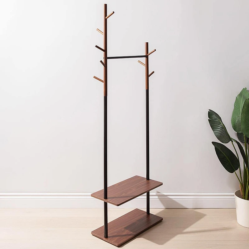 KSP Eatons Clothing & Shoe Rack (Wood/Black)