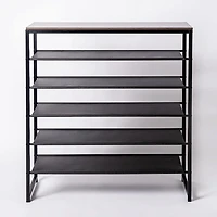 KSP Sole 6-Tier Shoe Rack (Black/Wood)