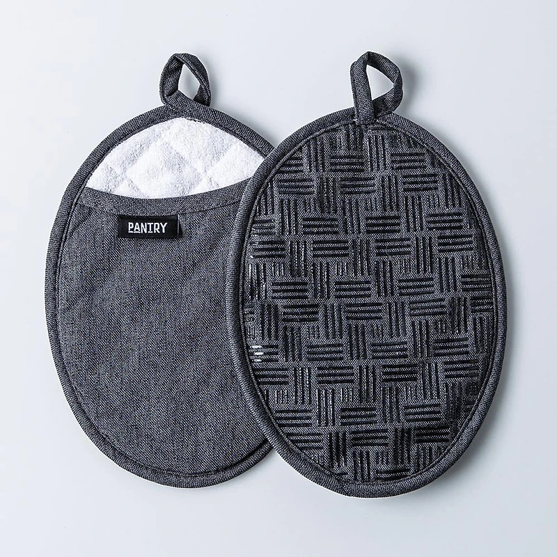 Harman Pantry Chambray Cotton Pot Holder - Set of 2 (Charcoal)