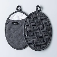 Harman Pantry Chambray Cotton Pot Holder - Set of 2 (Charcoal)