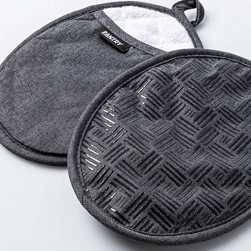 Harman Pantry Chambray Cotton Pot Holder - Set of 2 (Charcoal)