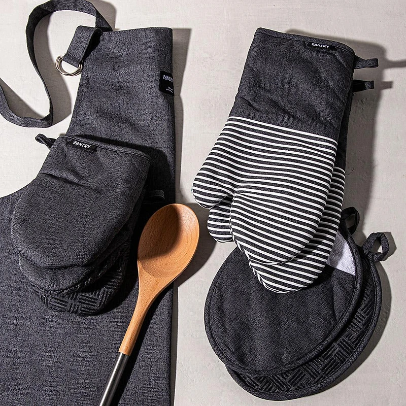 Harman Pantry Chambray Cotton Pot Holder - Set of 2 (Charcoal)