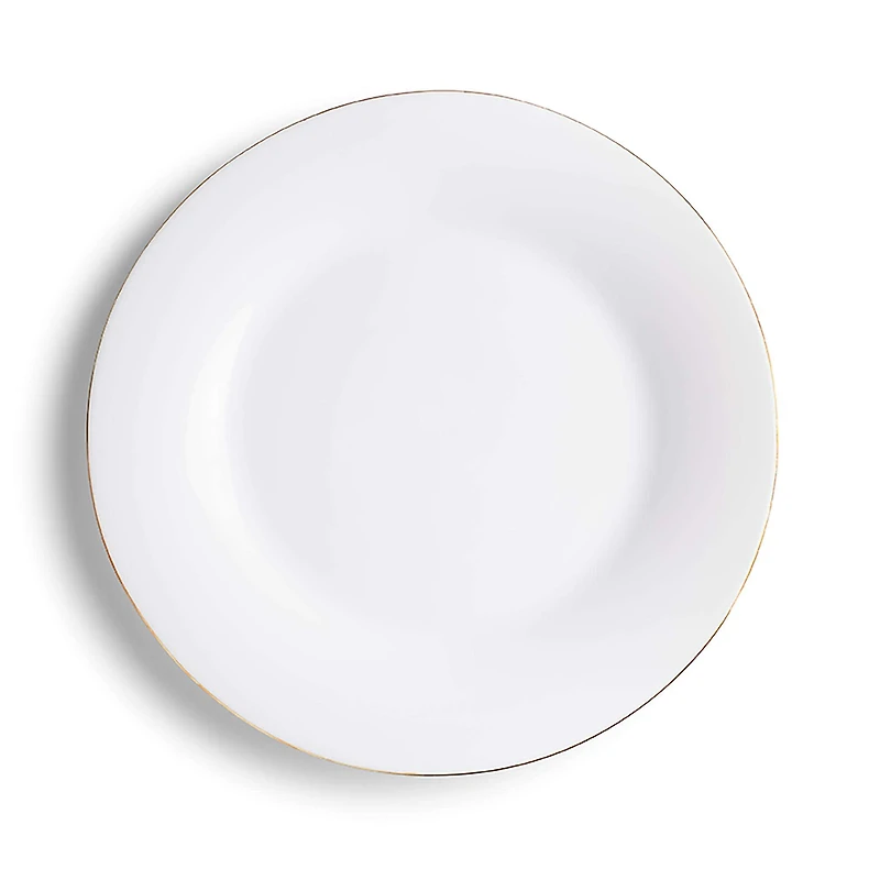 KSP Opal 'Banded' Glass Dinner Plate (White/Gold)