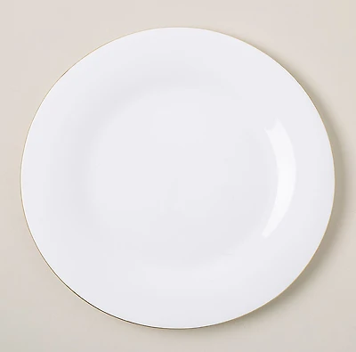 KSP Opal 'Banded' Glass Dinner Plate (White/Gold)