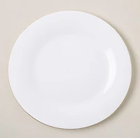 KSP Opal 'Banded' Glass Dinner Plate (White/Gold)