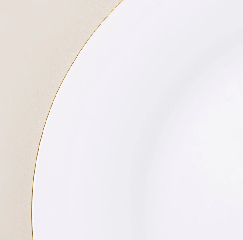 KSP Opal 'Banded' Glass Dinner Plate (White/Gold)