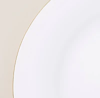 KSP Opal 'Banded' Glass Dinner Plate (White/Gold)