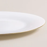 KSP Opal 'Banded' Glass Dinner Plate (White/Gold)