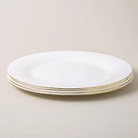 KSP Opal 'Banded' Glass Dinner Plate (White/Gold)