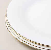 KSP Opal 'Banded' Glass Dinner Plate (White/Gold)