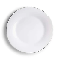 KSP Opal 'Banded' Glass Dinner Plate (White/Silver)