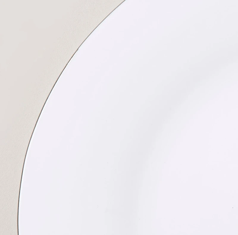 KSP Opal 'Banded' Glass Dinner Plate (White/Silver)