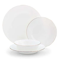 KSP Opal 'Banded' Glass Side Plate (White/Gold)