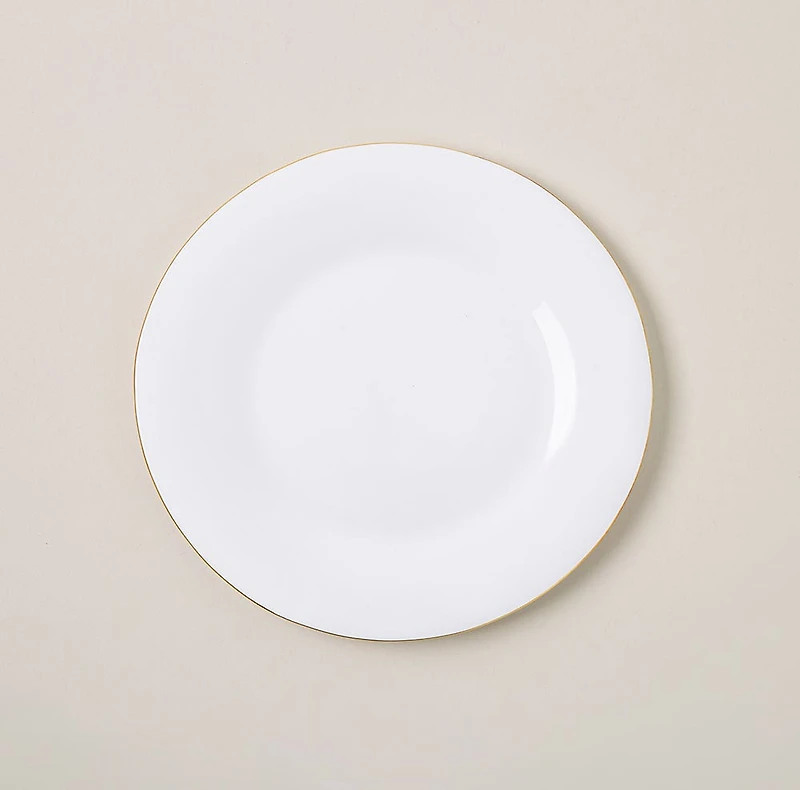 KSP Opal 'Banded' Glass Side Plate (White/Gold)