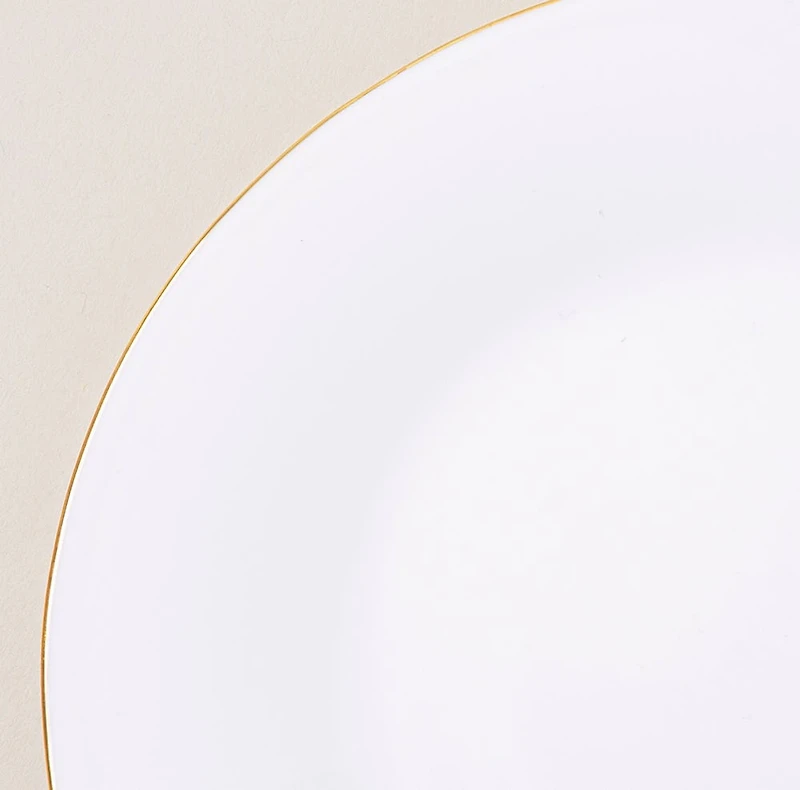 KSP Opal 'Banded' Glass Side Plate (White/Gold)